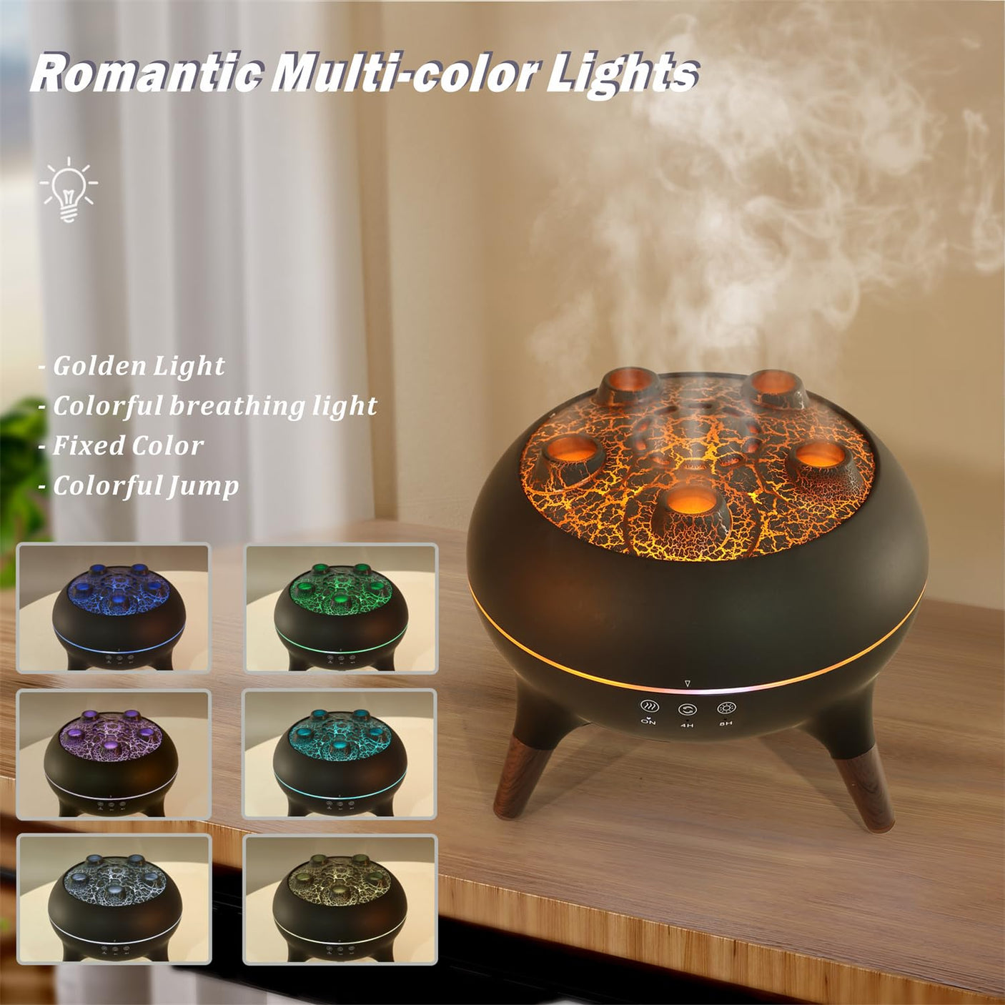 Essential Oil Diffuser 250ML Dancing Jellyfish Aromatherapy Diffuser Humidifier with 7 Colors LED Lights,Remote Control,Plug in for Bedroom,Office (White)