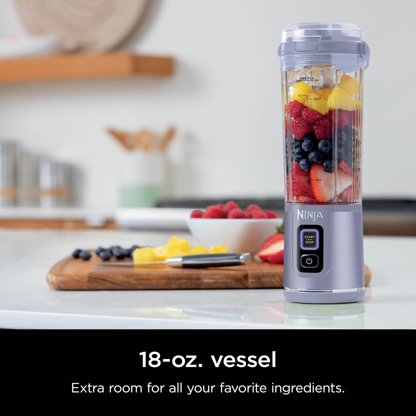 Ninja BC155PS Blast Two-Pack Portable Blender, Cordless, 18oz. Vessel, Personal Blender-for Shakes & Smoothies, BPA Free, Leakproof-Lid & Sip Spout, Rechargeable, Dishwasher Safe Parts, Peach & Stone