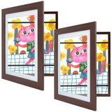 Golden State Art, 10x12.5 Kids Art Frames, Front-Opening Picture Frame Great for Kids Drawings, Artworks, Children Art Projects, Schoolwork, Home or Office (Walnut Set of 2)