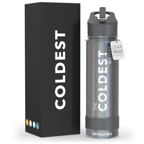 Coldest Insulated Water Bottle with Straw Lid - Stainless Steel Metal Thermos for Men & Women (Matte Black, 32 oz)