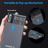STREBITO Mini Electric Screwdriver Set, 70 in 1 Small Electric Screwdriver Cordless - 64 S2 Preicison Bits, 5 Torque Settings, 4 LED Lights, Mini Power Screwdriver Repair Tool Kit for PC RC Electronic