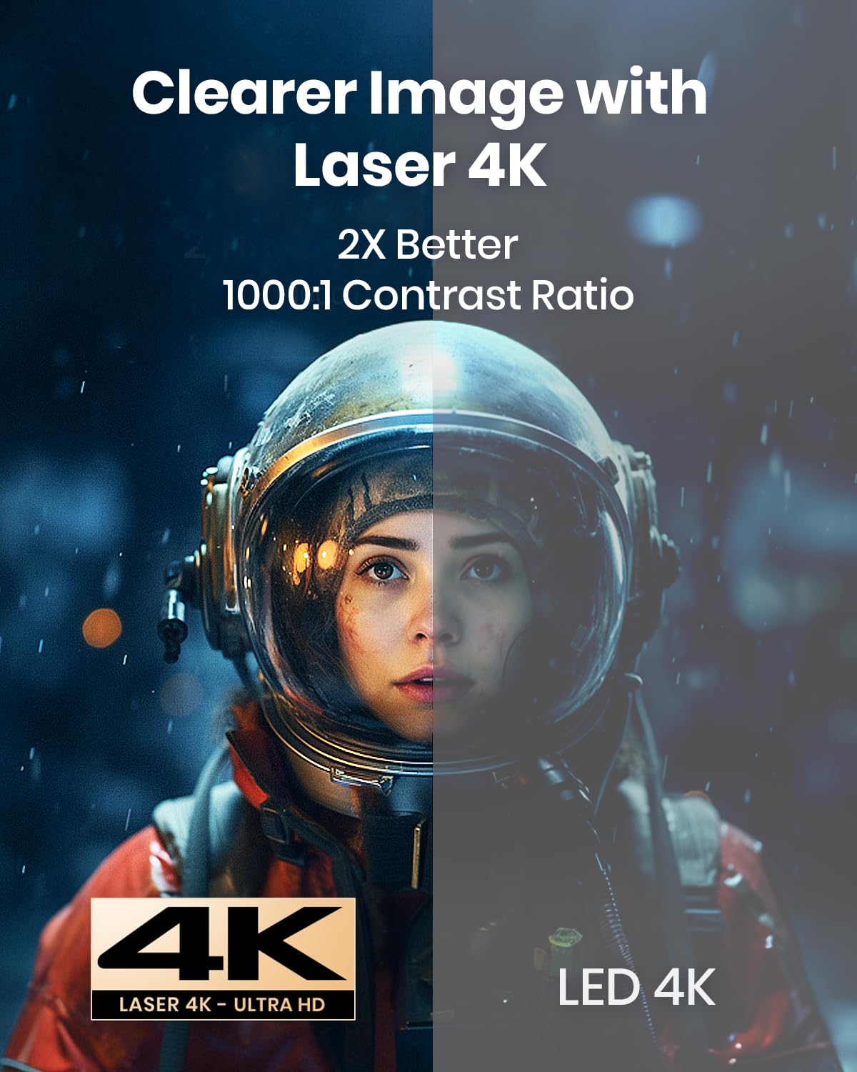 NEBULA Cosmos 4K SE Smart Projector, Nebulamaster, High-Brightness with Dolby Vision, 200" Screen, 1800 ANSI Lumens, HybridBeam, Enhanced Image Quality, GTV, Portable, for Gaming, Home, and Office Use