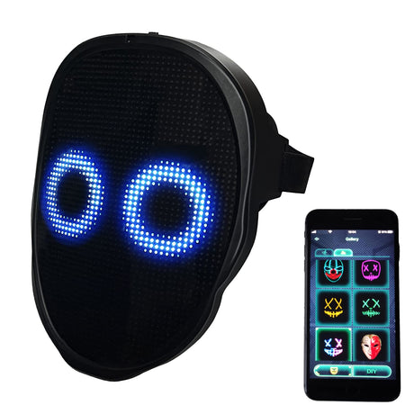 Depointer Life Led Mask with Rechargeable Bluetooth-compatible App Controlled, Customizable led mask, Lighted Face Transforming Mask, unisex-Adult
