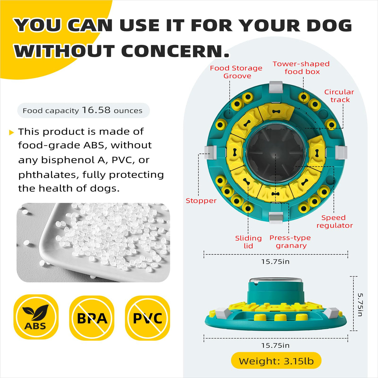 KADTC Dog Puzzle Toys Level 4 in 1 Advance Complicated for Smart Dogs Interactive Puppy Brain Mental Stimulation Game Boredom Enrichment Self Play Slow Feeder Food Feeding Dispenser Treat Puzzles Toy
