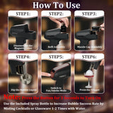 Cocktail Bubble Smoke Gun with 5 Flavour Aroma Pods and Edible Bubbles, Electric Bubble Smoke Machine, Food Drink Decor Perfect for Bar, Party and Home, Gift for Engagement & Birthday