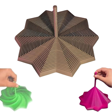 3D Printed Expanded Sensory Fidget Star, Fractal Fidget Hexagon with Handles, Colorful Whirling Spiral Design, 2025 New Star Shaped Fidget Star (A Type, Medium)