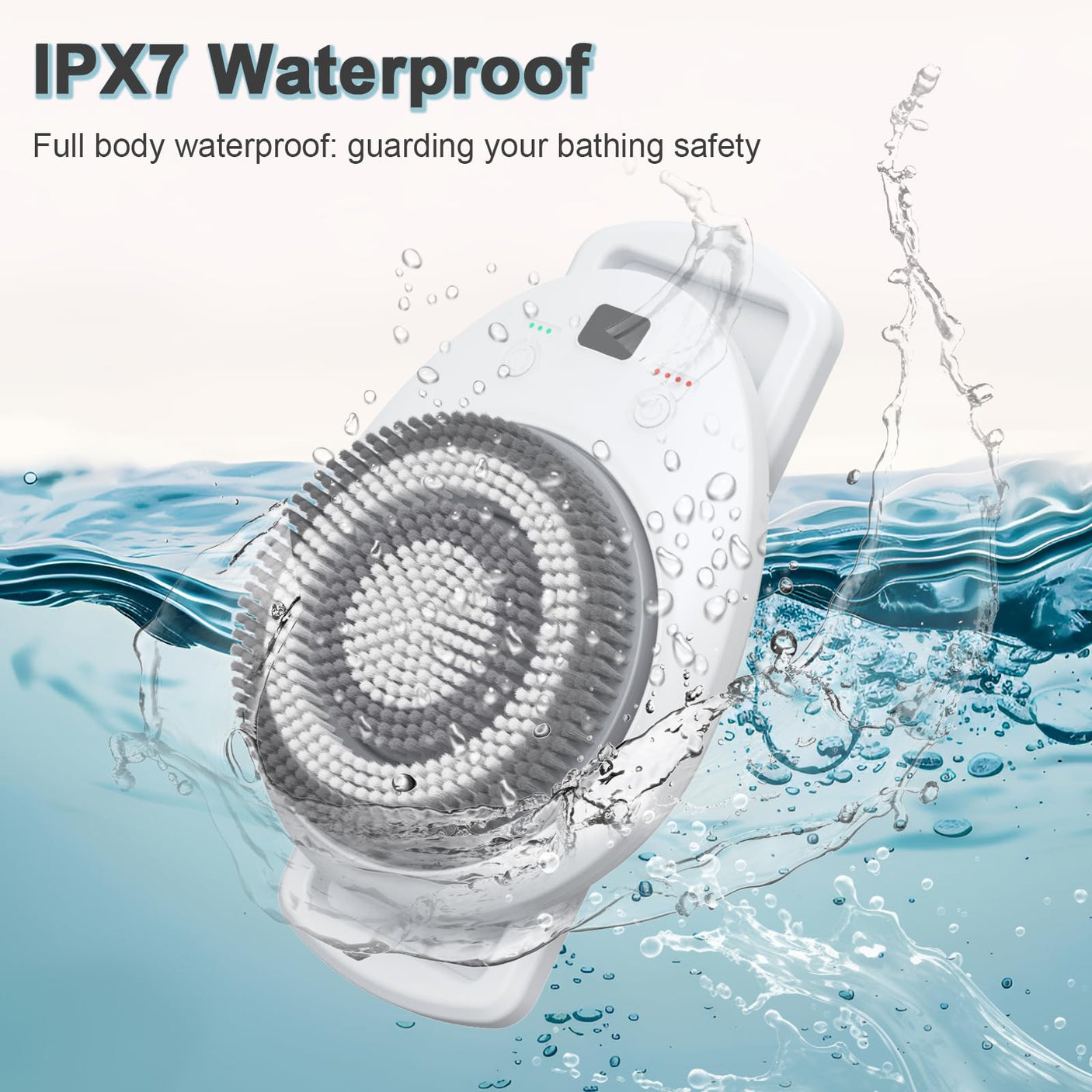 Electric Back Scrubber for Shower, Wall Mounted Electric Shower Back Scrubber, Dry Brushing Body Brush for Bathing, Cleansing, Exfoliating and Massaing, with 3 Spin Skin Bath Brush Heads