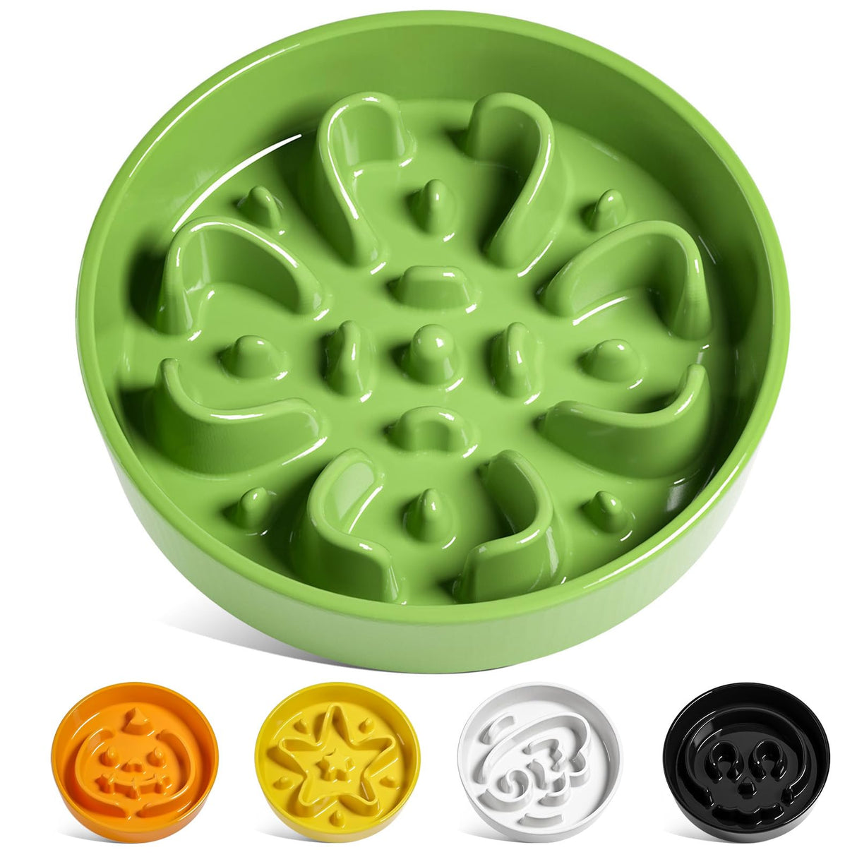 LE TAUCI Dog Bowls Slow Feeder Ceramic, 1.5 Cups Slow Feeding Dog Bowl Small Medium Breed, Puppy Slow Feeder Bowl for Fast Eater, Dog Dishes to Slow Down Eating, Puzzle Dog Food Bowl, Maze Purple