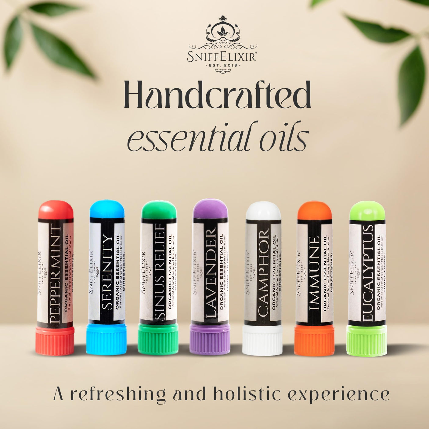 Nasal Stick Inhaler Lavender Nasal Aromatherapy Inhaler - Natural Essential Oil Inhaler for Calm Mind, Mood Boost Nausea Inhaler Relaxation Gifts Nasal Inhaler Stick Portable Nasal Inhalers for Adults