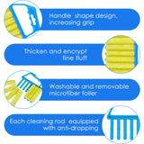 4 Pcs Window Venetian Blind Cleaner Duster Tool 7 Finger Blind Rush and Shutter Cleaner Brush Hand-held Window Shutter Air Conditioner Duster for Dirt(Yellow, Orange)