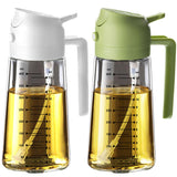 TrendPlain 16oz/470ml Glass Olive Oil Sprayer for Cooking - 2 in 1 Olive Oil Dispenser for Kitchen Gadgets, Air Fryer, Salad, and BBQ - Navy