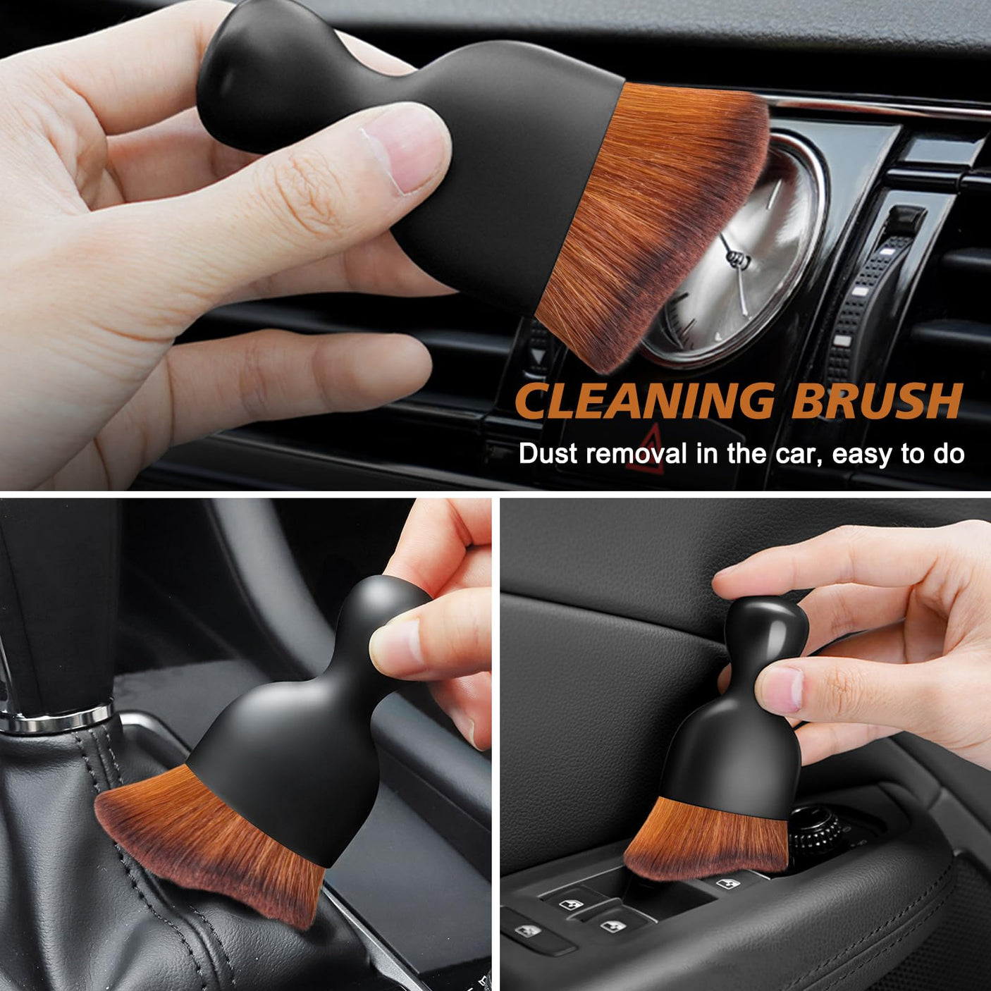 Ouzorp Car Interior Dust Brush, Car Detailing Brush, Soft Bristles Detailing Brush Dusting Tool for Automotive Dashboard, Air Conditioner Vents, Leather, Computer,Scratch Free