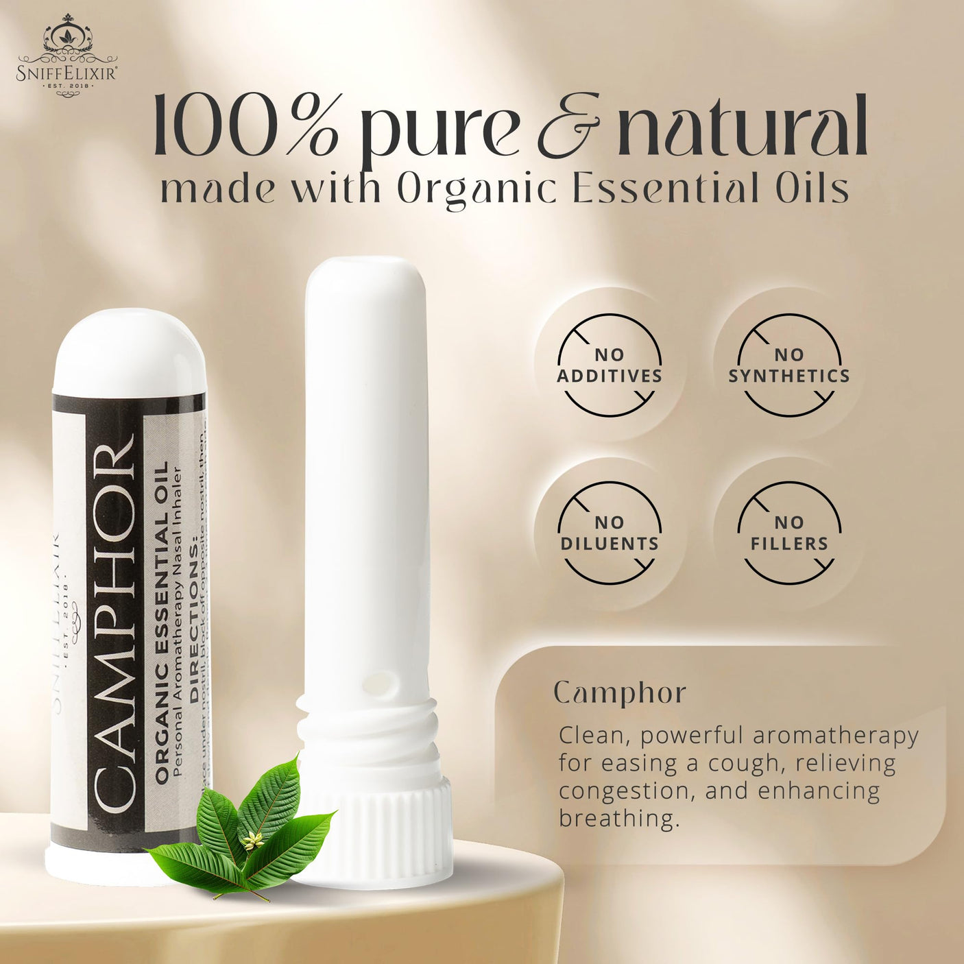 Nasal Stick Inhaler Lavender Nasal Aromatherapy Inhaler - Natural Essential Oil Inhaler for Calm Mind, Mood Boost Nausea Inhaler Relaxation Gifts Nasal Inhaler Stick Portable Nasal Inhalers for Adults