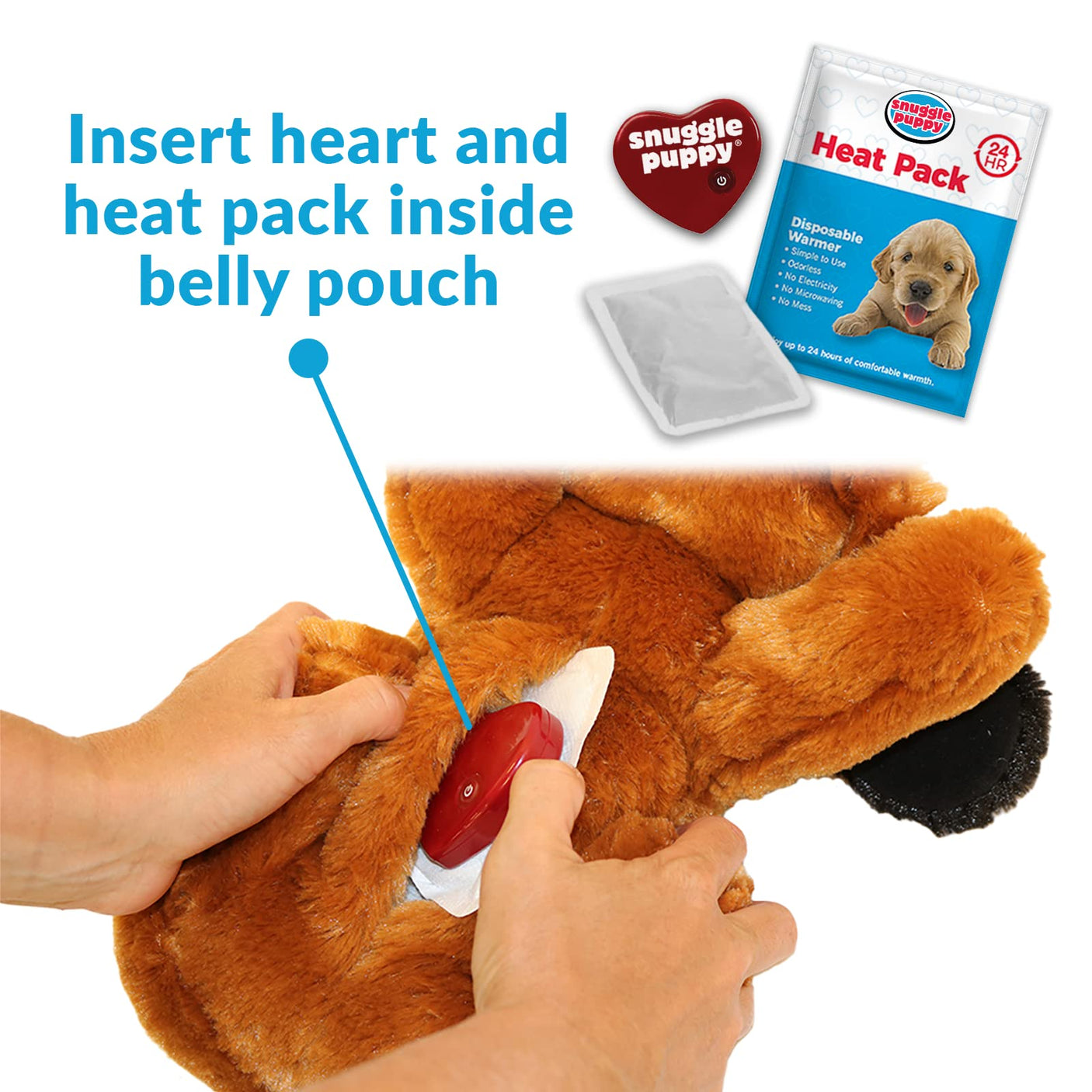 Original Snuggle Puppy Heartbeat Stuffed Dog Toy. Puppy Toy for Anxiety Relief, Calming Aid, and Comfort Toy for Behavioral Training in Golden