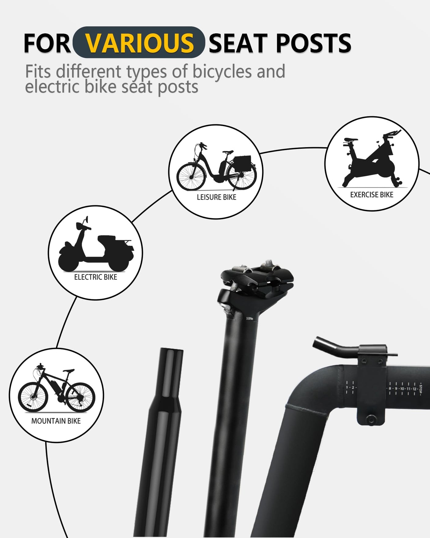 YLG Oversized Comfort Bike Seat Comfortable Replacement Bike Saddle Memory Foam Soft Bike Saddle Waterproof Universal Fit Bicycle Seat for Women Men