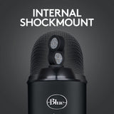Logitech for Creators Blue Yeti USB Microphone for Gaming, Streaming, Podcasting, Twitch, YouTube, Discord, Recording for PC and Mac, 4 Polar Patterns, Studio Quality Sound, Plug & Play-Blackout