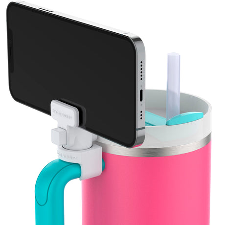 HydraClip Phone Attachment - Watch, Carry, Record, & Stay Organized, Use as Phone Stand or Tripod, Hands Free Detachable, Stanley Cup Accessories, Spring Loaded Secure Grip (Black)