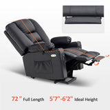 MCombo Power Lift Recliner Chair for Elderly, Lift Chair with Heat and Massage, USB Ports, Cup Holders, Faux Leather 7519 (Medium, Dark Brown)