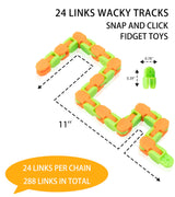 Ganowo 24 Pack Fidget Toy Wacky Tracks Snap and Click Fidgets Sensory Toys Party Favors ,Classroom Reward,School,Valentines Gifts for Adults ,Kids,Teens ,Students