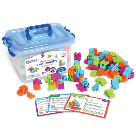 Learning Resources STEM Explorers Brainometry - 3d Puzzle, Brain Games, Brainteaser, Building Logic Toys, Gifts For Boys and Girls, Fine Motor Skills , Pattern Blocks, Math Manipulatives