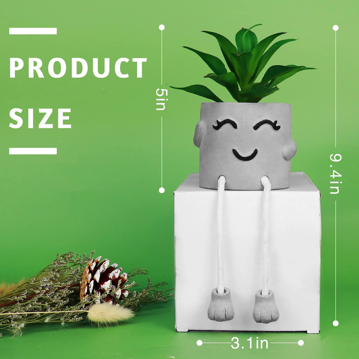 Zerzsy 3pcs Creative Artificial Succulents with Gray Flower Pots, Mini Potted Succulents for Home Office Desk Decor and Gift Choice