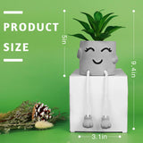 Zerzsy 3pcs Creative Artificial Succulents with Gray Flower Pots, Mini Potted Succulents for Home Office Desk Decor and Gift Choice