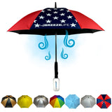 Original Mister Breeze, Sun Umbrella with Fan and Mister, Umbrella Mister with Built-in Fan for Festivals, Beach and More, Blocks Harmful Sun Rays, Mist bottle included, Silver