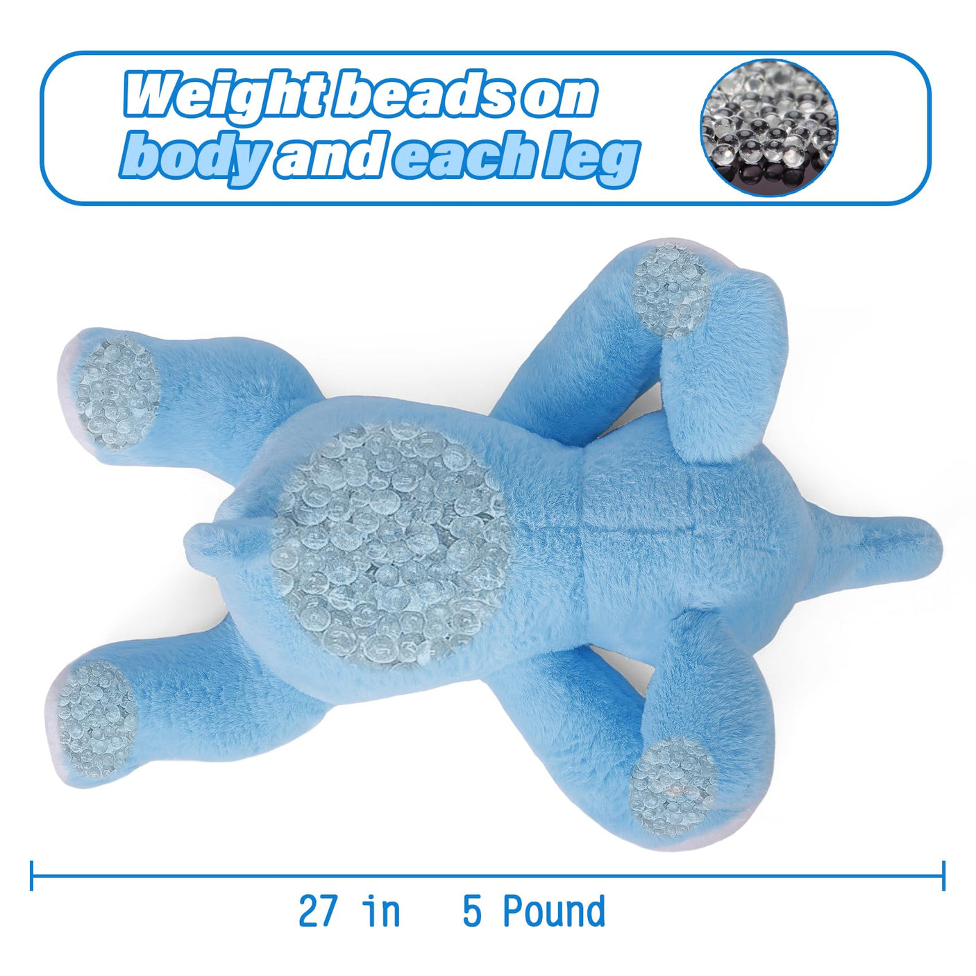5 lbs, 24 inches Panda Weighted Stuffed Animals, Cuddly Weighted Panda Plush Pillow Giant Plushie Ideal Gift for Adults & Kids
