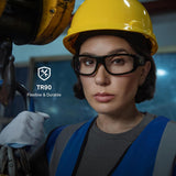 Lucyd Armor Smart Safety Glasses for Men & Women, TR90 Frame, Bluetooth Smart Safety Glasses with Light Adaptive Lenses, Open Ear Speakers & Microphone - ANSI Z87.1 (Standard)