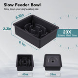 UPSKY 2-in-1 Elevated Dog Bowls Slow Feeder, 4 Height Adjustable Raised Bowls Stand, No Spill Dog Water Bowls, Anti-Slip Food and Water Bowl for Small Medium Dogs(Not Include Stainless Steel Bowl)