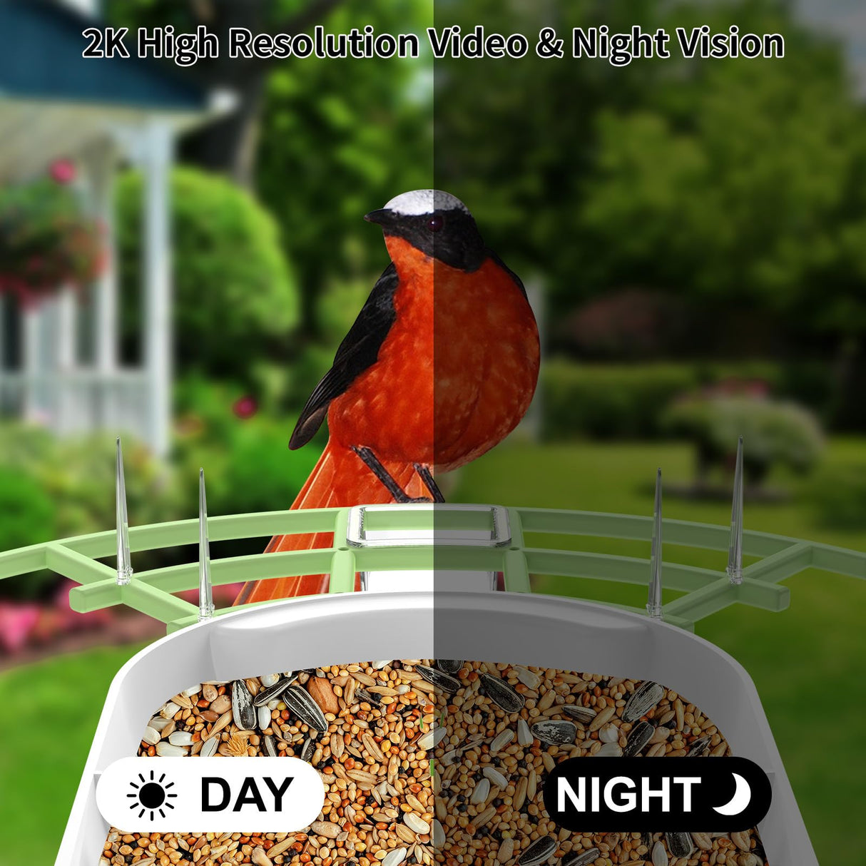 Bird Feeder with Camera,AI Identify Birds Species,Smart Birds Camera with Solar Powered,Auto Record 2K Birds Video in Backyard,Instant Notifications,Ideal Gifts for Family and Bird Lovers,Navy Blue