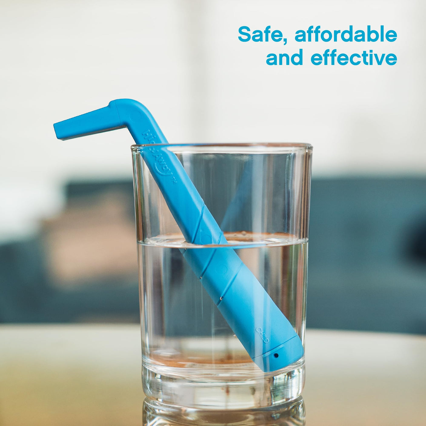 HiccAway Hiccup Straw - Stops Hiccups Naturally & Fast - As Seen On Shark Tank - Clinically Proven Relief for All Ages, Children & Adults - Safe, Lightweight, & Reusable (HiccAway Blue) 1 Pack