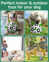 QDAN Premium Dog Toys Balls, Dog Soccer Ball with Straps, Dog Birthday Gifts, Herding Ball, Durable Balls for Small Medium Pet, Puppy Outdoor Toy, Pet Training Soccer Ball, World Cup Soccer (6 Inch)