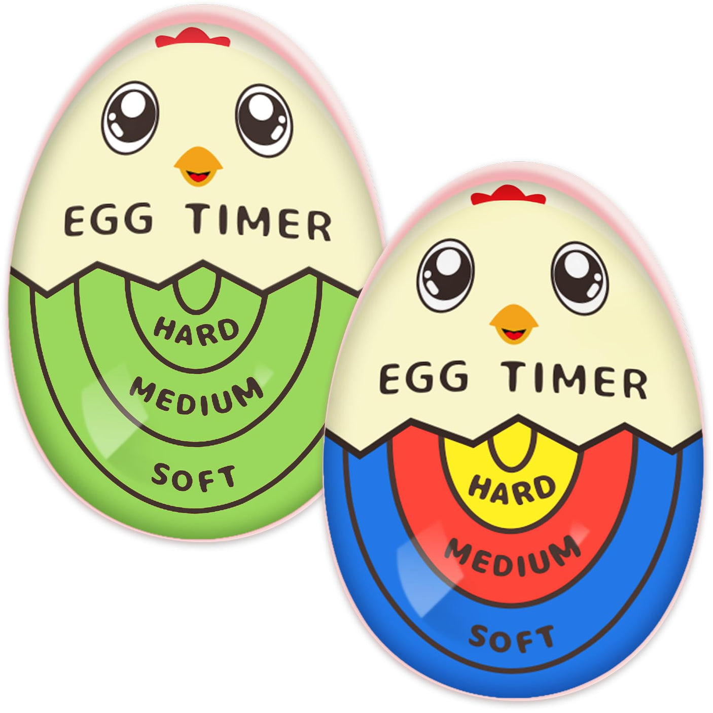 Lasubst Egg Timer That Goes in Water for Soft Medium Hard Boiled Eggs, 1 Red 1 Color