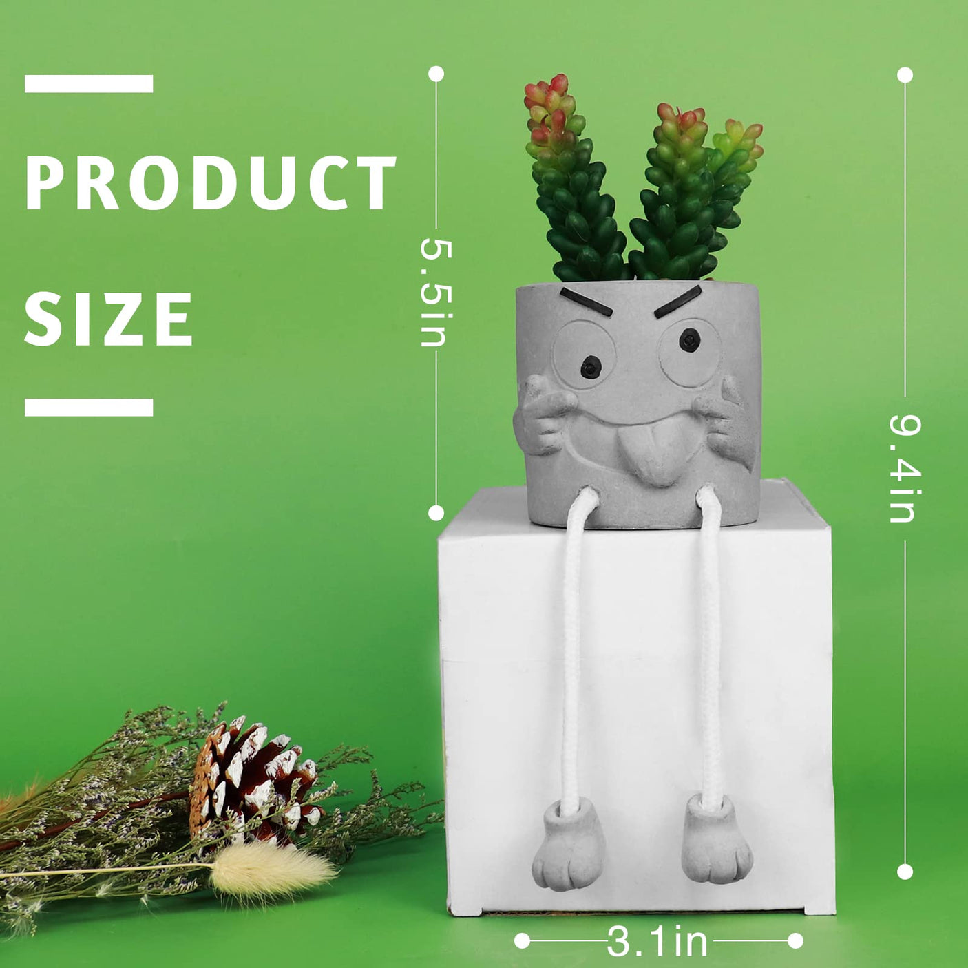 Zerzsy 3pcs Creative Artificial Succulents with Gray Flower Pots, Mini Potted Succulents for Home Office Desk Decor and Gift Choice