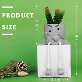 Zerzsy 3pcs Creative Artificial Succulents with Gray Flower Pots, Mini Potted Succulents for Home Office Desk Decor and Gift Choice