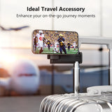 MiiKARE Airplane Travel Essentials Phone Holder, Universal Handsfree Phone Mount for Flying with 360 Degree Rotation, Accessory for Airplane, Travel Must Haves Phone Stand for Desk, Tray Table
