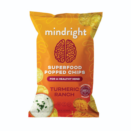 MINDRIGHT Superfood Vegan Nootropic Snack Popped Veggie Chips Variety Pack - Gluten Free Non-Gmo Grain Free - Brain Food Healthy Chips To Help Enhance Mood, Energy & Focus (4oz, 4 Pack)