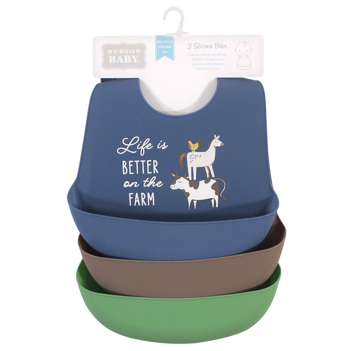 Hudson Baby Unisex Baby Silicone Bibs, Perfect Gentlemen, One Size