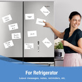 HOMiDEK Reusable Magnetic Sticky Notes, (30 Pack, 3x3 in) Dry Erase Magnets Magnetic Labels with Marker, Easy to Post Notes for Whiteboard, Fridge, Locker, Cabinet, Door - Office & Classroom Supplies