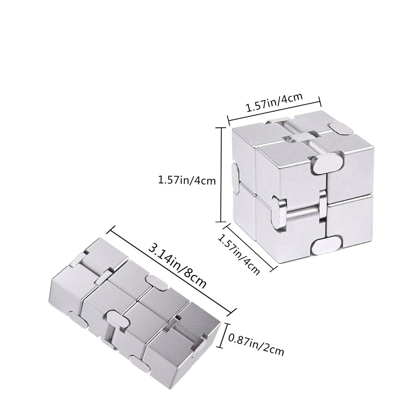 Fidget Cube New Version Fidget Finger Toys - Metal Infinity Cube Prime for Stress and Anxiety Relief/ADHD, Ultra Durable Sensory Gifts for Adults and Teens Kids
