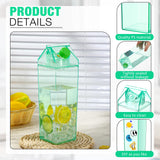 Remerry 3 Pcs Milk Carton Water Bottle Square Plastic Coffee Portable Reusable Milk Carton Cup Leakproof Juice Bottle