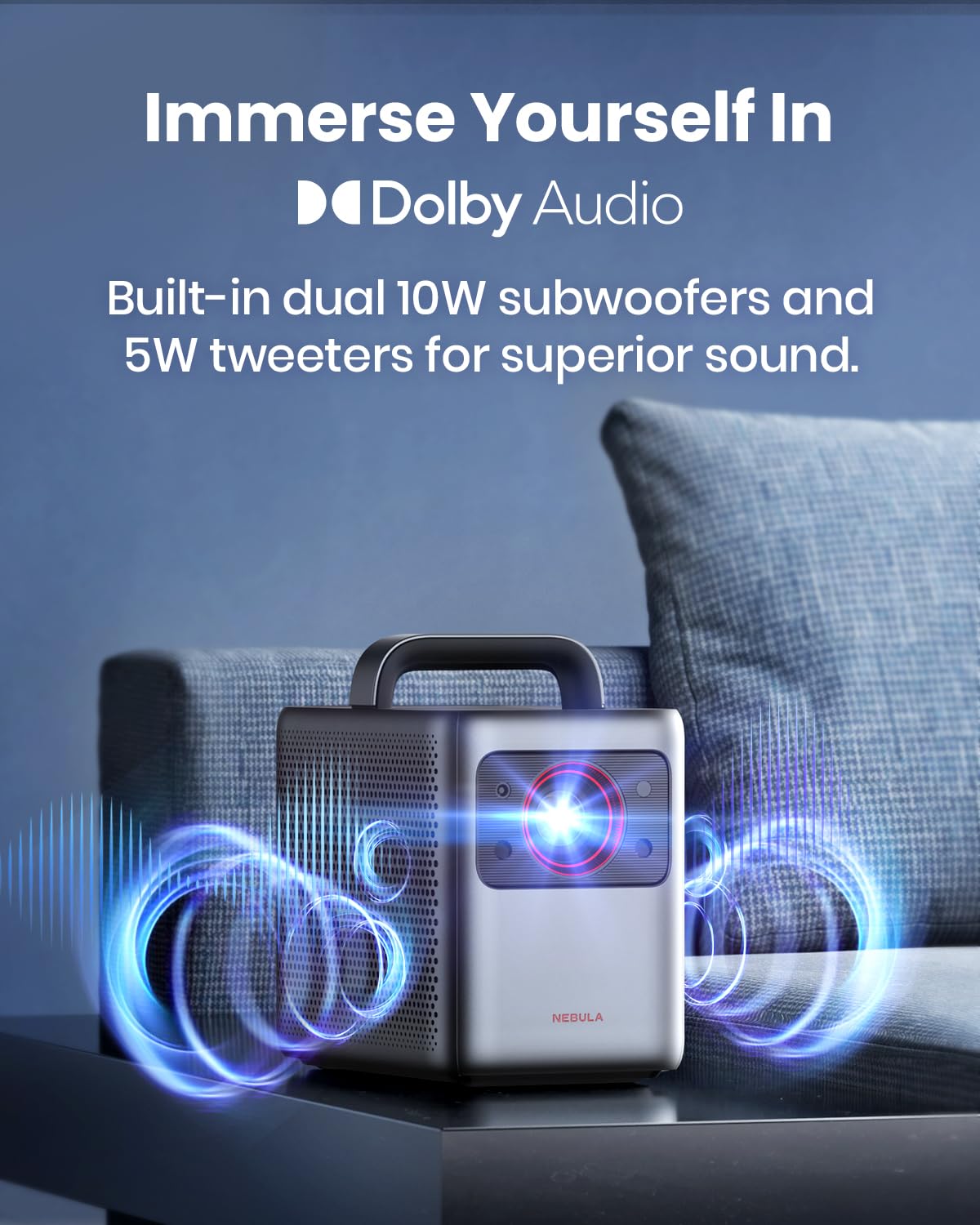 NEBULA Cosmos 4K SE Smart Projector, Nebulamaster, High-Brightness with Dolby Vision, 200" Screen, 1800 ANSI Lumens, HybridBeam, Enhanced Image Quality, GTV, Portable, for Gaming, Home, and Office Use