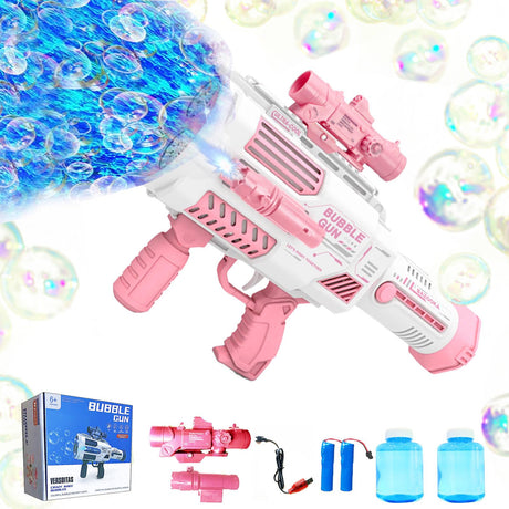 Automatic Gatling Bubble Gun,That Produces Thousands of Bubbles per Minute, Suitable for Children and Adults and Perfect for Indoor and Outdoor Birthday Parties for Girl Boy