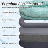 Human Dog Bed, Large Dog Beds for Humans Size Fits You and Pets, Washable Faux Fur Orthopedic Human Pet Bed for People Doze Off, Napping, Present Pillow, Blanket, Strap - Khaki