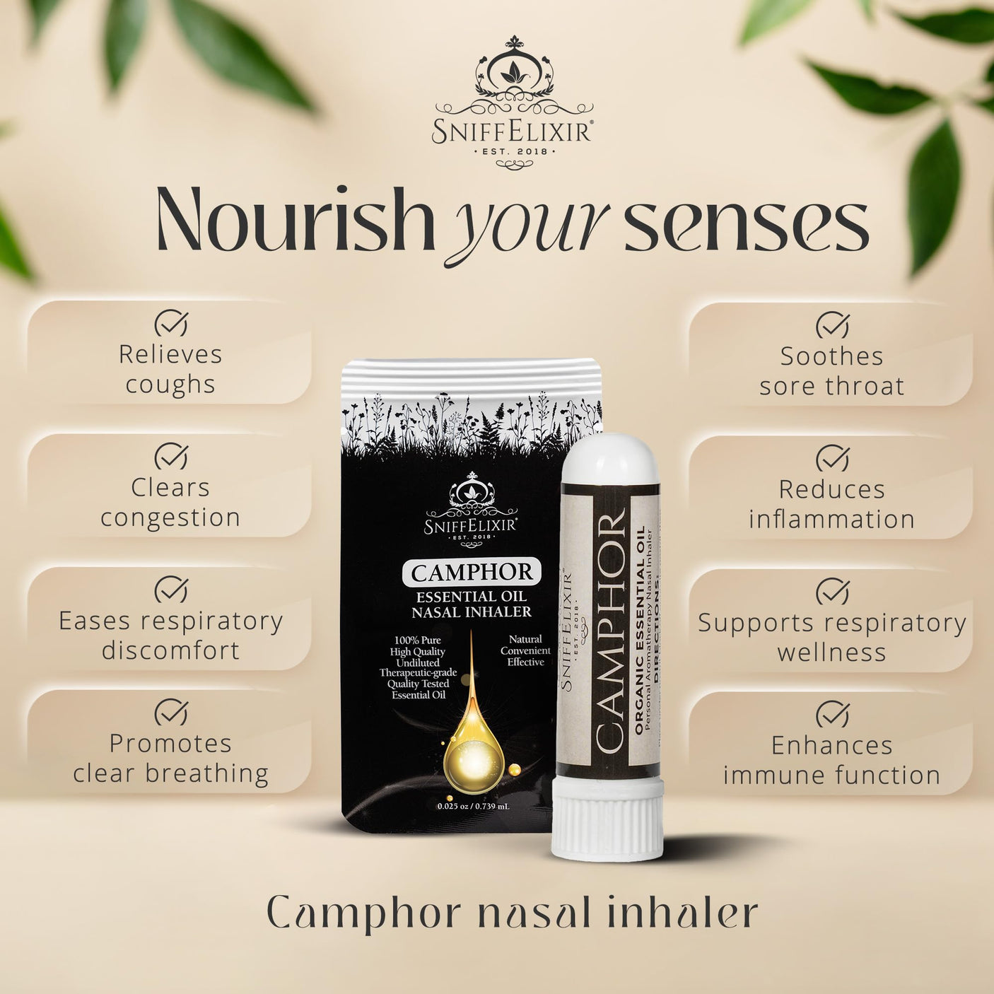 Nasal Stick Inhaler Lavender Nasal Aromatherapy Inhaler - Natural Essential Oil Inhaler for Calm Mind, Mood Boost Nausea Inhaler Relaxation Gifts Nasal Inhaler Stick Portable Nasal Inhalers for Adults