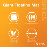 Intex Giant Inflatable Floating Water Mat Relaxing Platform Pad for Pools and Lakes.