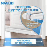 MAXTID Large Door Draft Stopper for Bottom of Doors 36” Under Door Draft Noise Blocker Black Gap Stoppers Door Draft Guard for Bottom of Doors Adjustable Door Seal Sweep Draft Home Essentials Gadgets