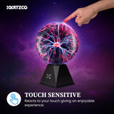 Katzco 7 Inch Plasma Ball Lamp - Touch and Sound Sensitive Electric Globe with Lightning Effects - Plug-in Energy Ball for Parties, Room Decor, and STEM Learning - Static Electricity Sphere for Kids