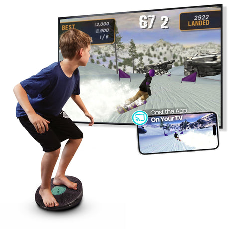 GoBalance Board - App-Enabled Balance Board. Smart Bluetooth Sensor, 12 FREE Interactive Games - Fun, Balance Training and Home Gym Workout! Boost Coordination & Strength for Teens and Adults